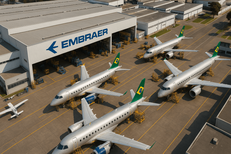 Modern aircraft manufacturing facility in Brazil
