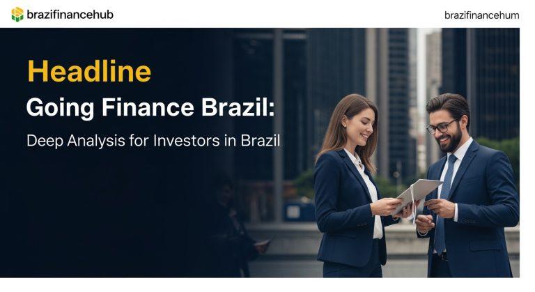 Infographic of Brazil's finance sector with charts and São Paulo skyline.