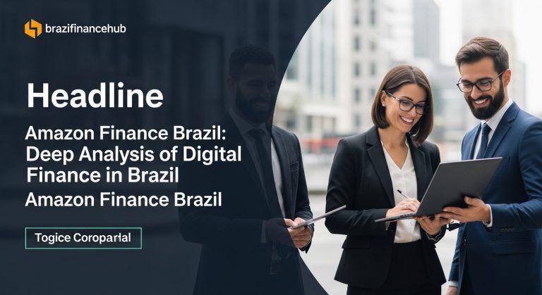 Graphic illustrating amazon Finance Brazil and Brazil's digital finance landscape.
