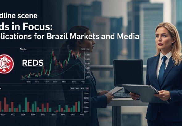 Graphic of Reds logo with Brazilian financial charts and global media-rights imagery.
